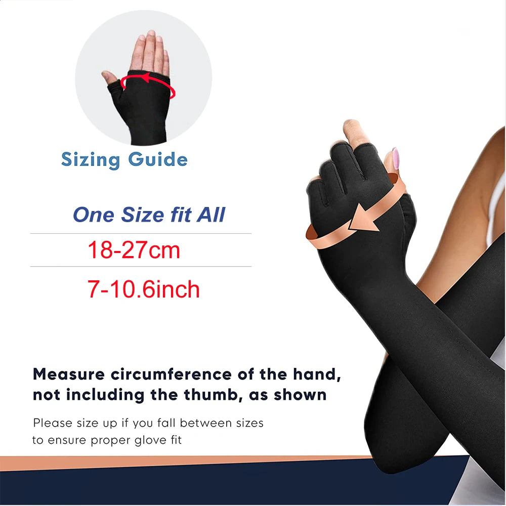 Copper Compression Long Arthritis Gloves